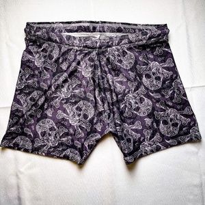 Men's Black Patterned Swim Trunks
